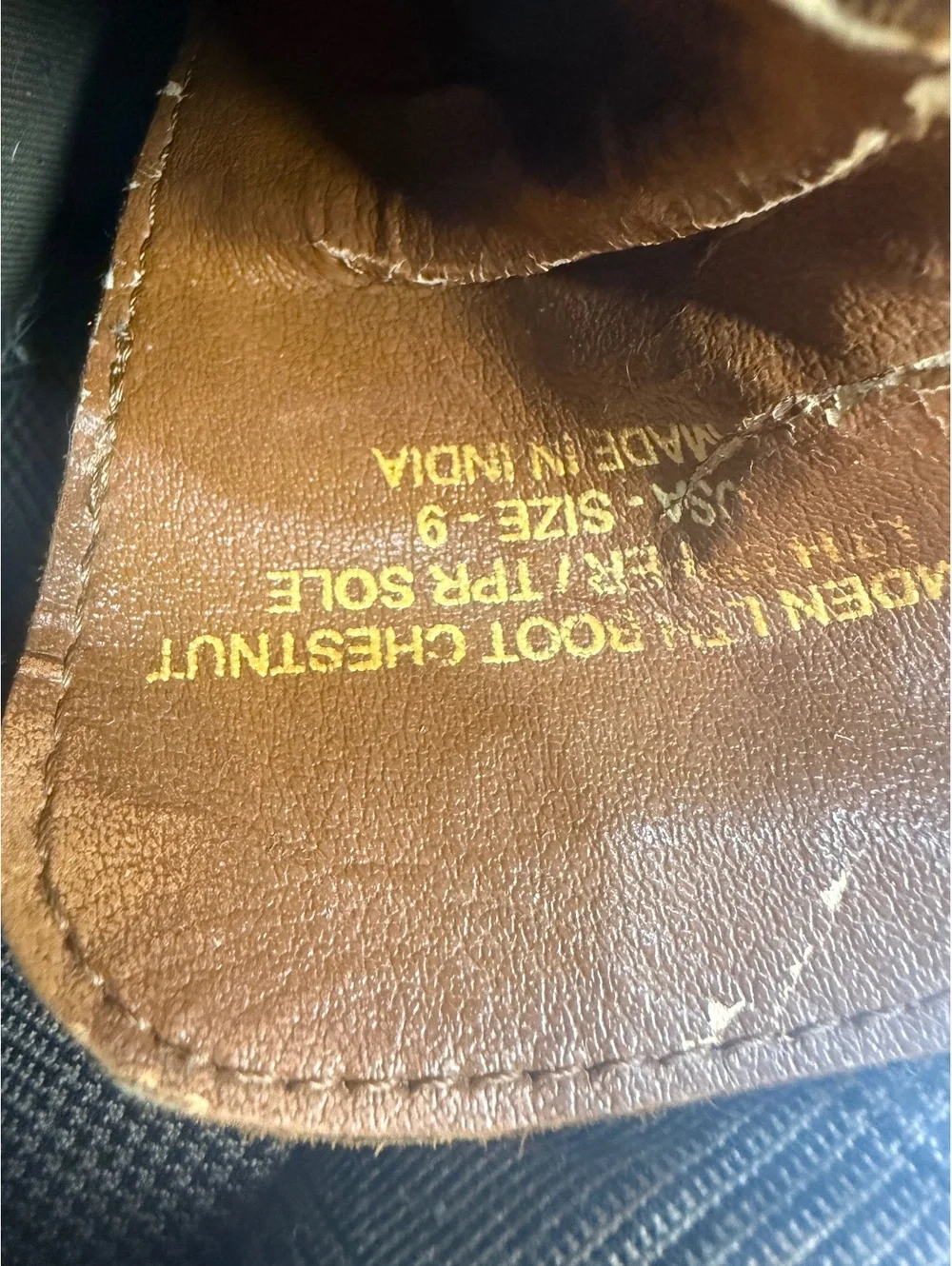 Crevo Camden Chestnut Leather Lace-Up Boots, US Size 9, Memory Foam Insole
